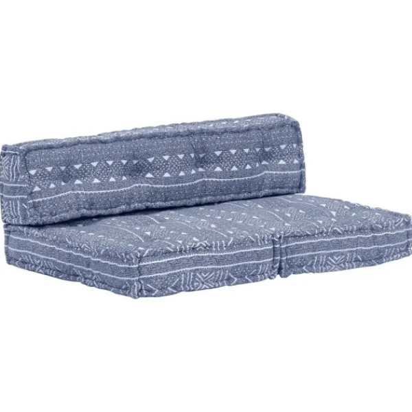 vidaXL Soffor>Puff indigo tyg