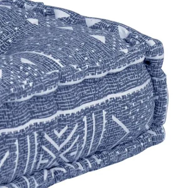 vidaXL Soffor>Puff indigo tyg