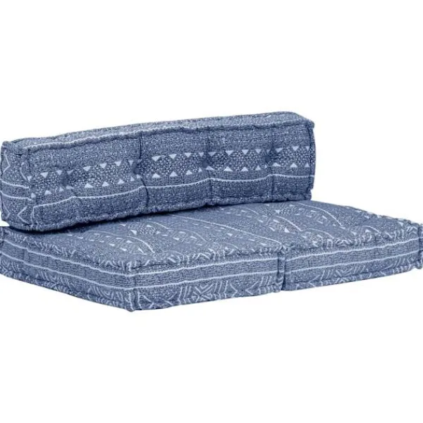 vidaXL Soffor>Puff indigo tyg