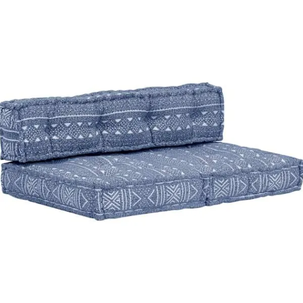 vidaXL Soffor>Puff indigo tyg