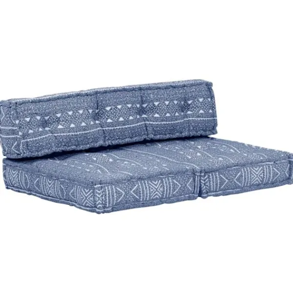 vidaXL Soffor>Puff indigo tyg