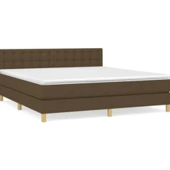 vidaXL Sängar>Ramsäng med madrass mörk 160x200 cm tyg