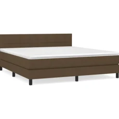 vidaXL Sängar>Ramsäng med madrass mörk 160x200 cm tyg