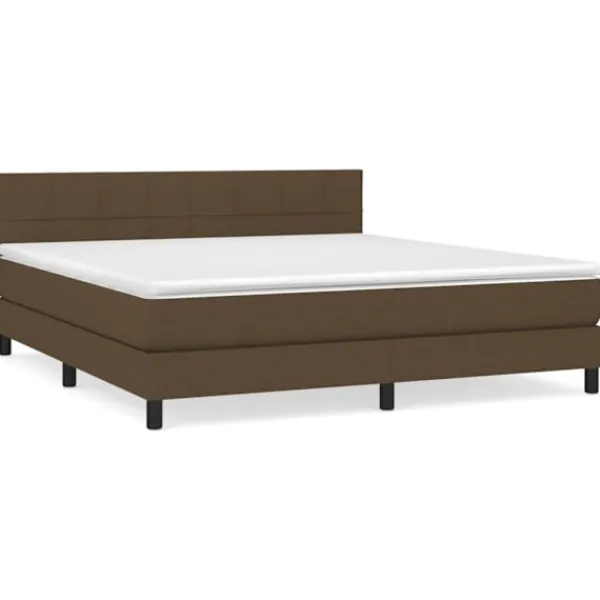 vidaXL Sängar>Ramsäng med madrass mörk 160x200 cm tyg