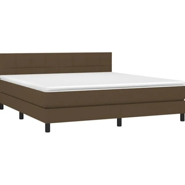 vidaXL Sängar>Ramsäng med madrass mörk 160x200 cm tyg