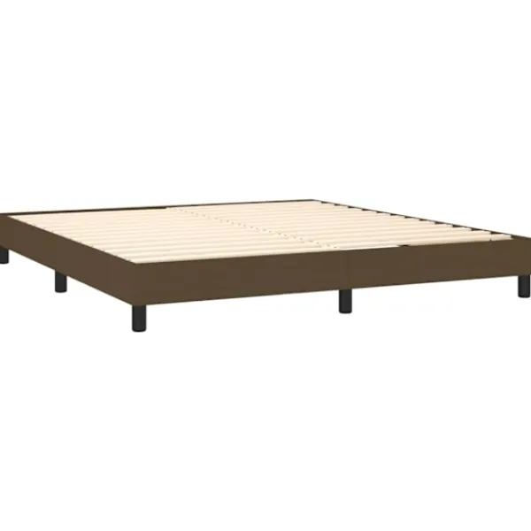 vidaXL Sängar>Ramsäng med madrass mörk 160x200 cm tyg