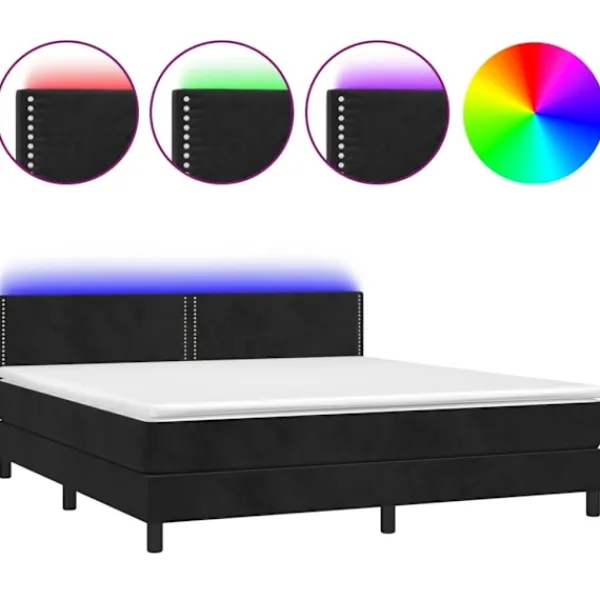 vidaXL Sängar>Ramsäng med madrass & LED 180x200 cm sammet