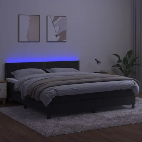 vidaXL Sängar>Ramsäng med madrass & LED 180x200 cm sammet