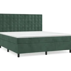 vidaXL Sängar>Ramsäng med madrass mörk 180x200 cm sammet
