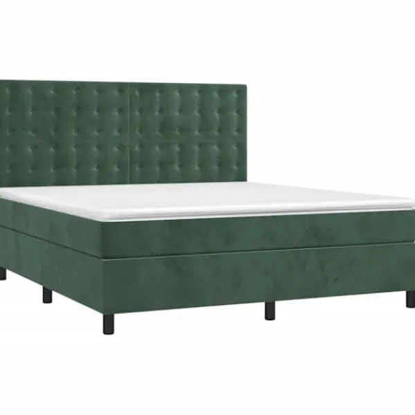 vidaXL Sängar>Ramsäng med madrass mörk 180x200 cm sammet
