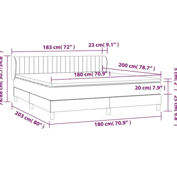 vidaXL Sängar>Ramsäng med madrass 180x200 cm tyg