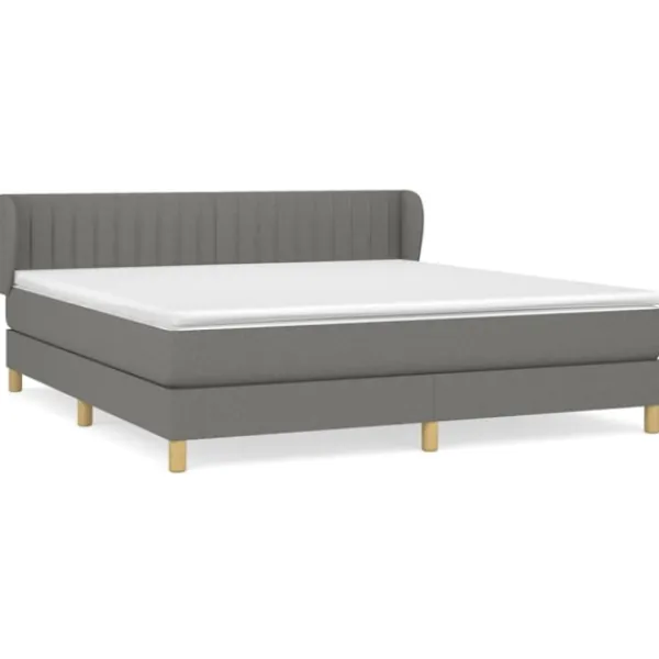 vidaXL Sängar>Ramsäng med madrass mörk 160x200 cm tyg