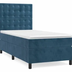 vidaXL Sängar>Ramsäng med madrass mörk 90x200 cm sammet