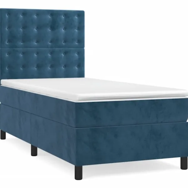 vidaXL Sängar>Ramsäng med madrass mörk 90x200 cm sammet