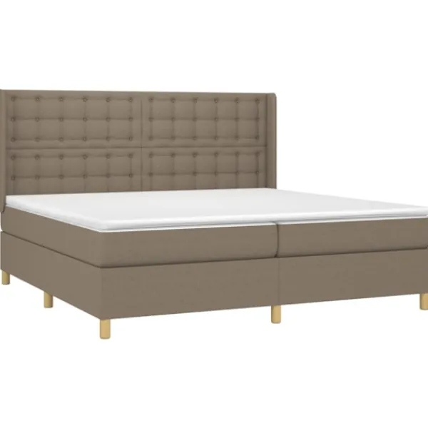 vidaXL Sängar>Ramsäng med madrass & LED 200x200 cm tyg