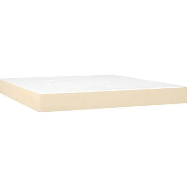 vidaXL Sängar>Ramsäng med madrass gräddvit 160x200 cm tyg