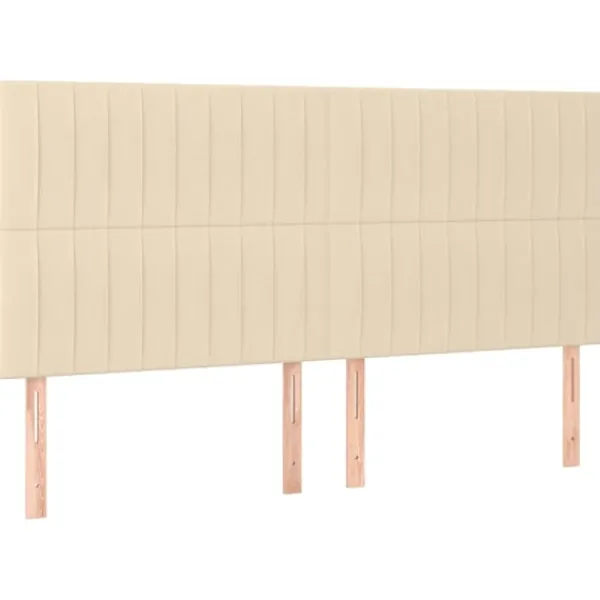 vidaXL Sängar>Ramsäng med madrass gräddvit 160x200 cm tyg