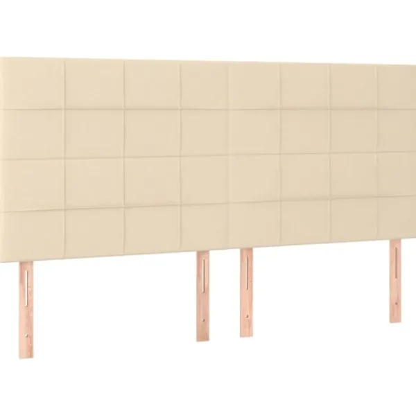 vidaXL Sängar>Ramsäng med madrass & LED gräddvit 200x200 cm tyg