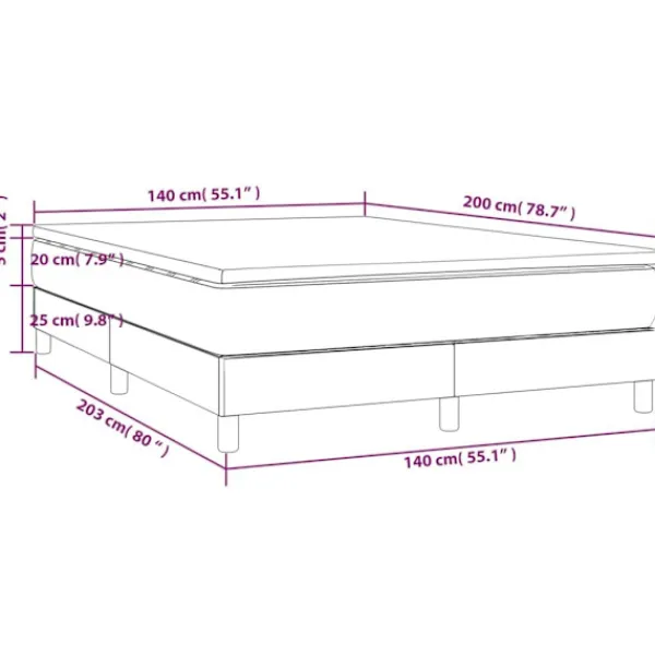 vidaXL Sängar>Ramsäng med madrass 140x200 cm konstläder