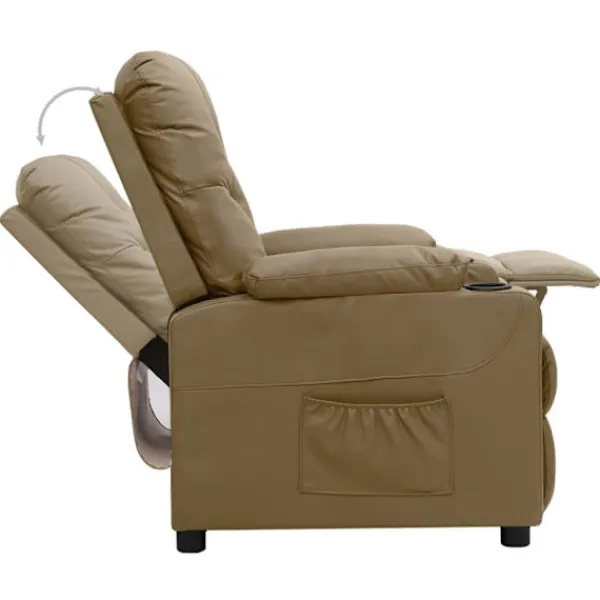 vidaXL Fåtöljer>Reclinerfåtölj cappuccino konstläder