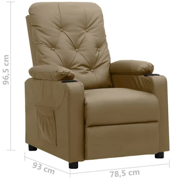 vidaXL Fåtöljer>Reclinerfåtölj cappuccino konstläder