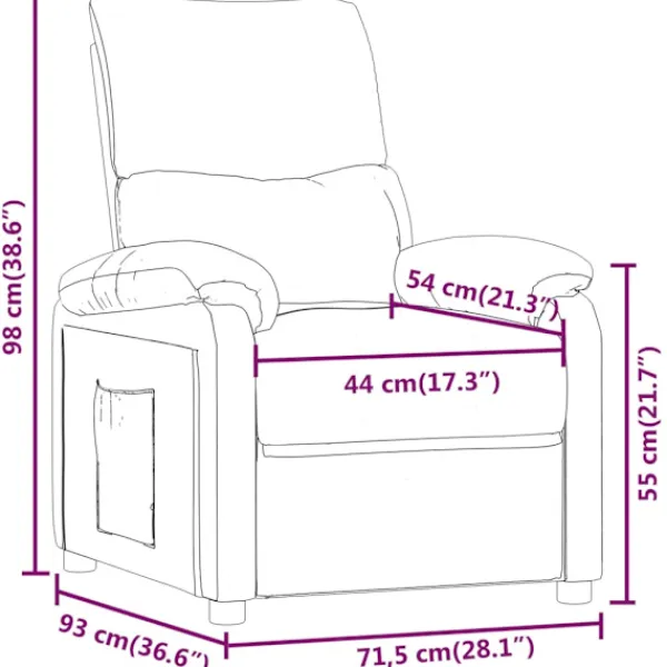 vidaXL Fåtöljer>Reclinerfåtölj tyg