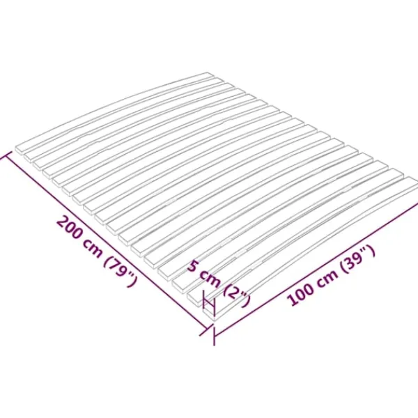 vidaXL Sängar>Ribbotten med 17 ribbor 100x200 cm