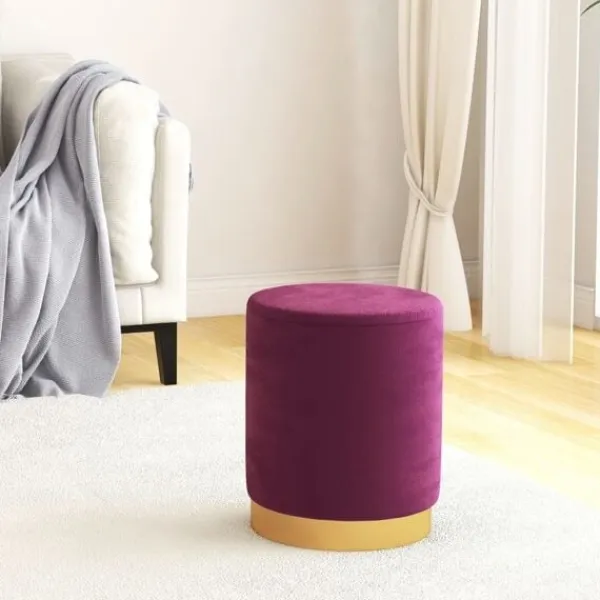 vidaXL Sittpuffar>Rund förvaringspall sammet 31 x 37 cm