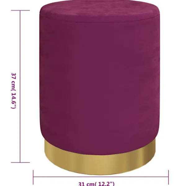 vidaXL Sittpuffar>Rund förvaringspall sammet 31 x 37 cm