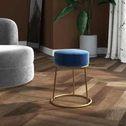 vidaXL Pallar>Rund förvaringspall sammet