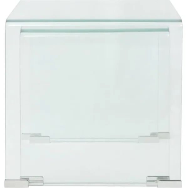 vidaXL Småbord>Satsbord 2 st bord härdat klarglas