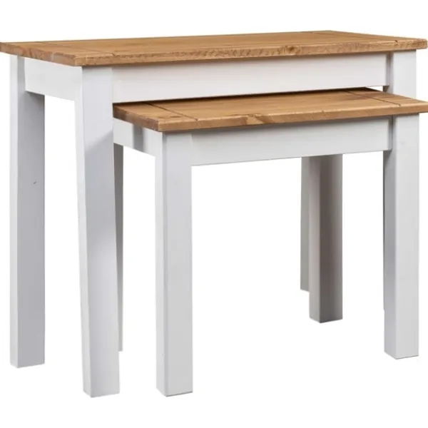 vidaXL Småbord>Satsbord 2 st massiv furu panama