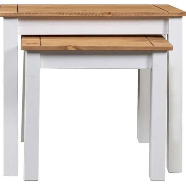 vidaXL Småbord>Satsbord 2 st massiv furu panama
