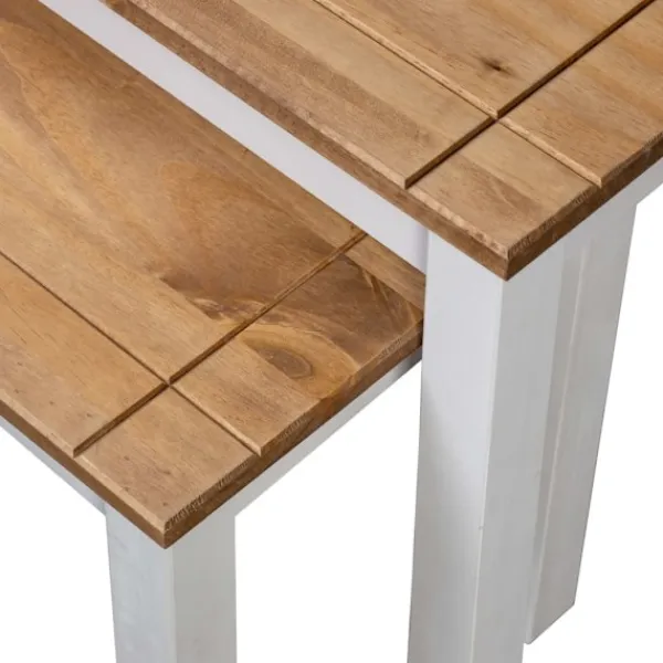vidaXL Småbord>Satsbord 2 st massiv furu panama