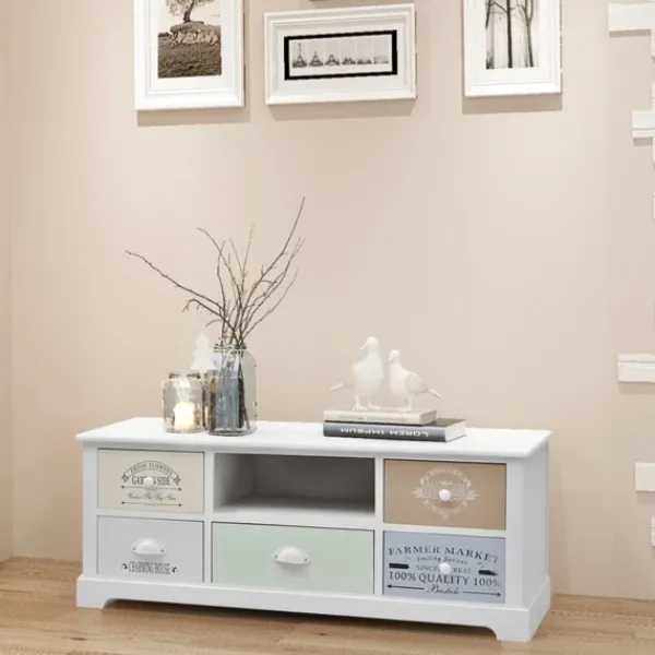 vidaXL Tv-Bänkar>Shabby Chic French TV-bänk trä