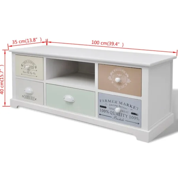 vidaXL Tv-Bänkar>Shabby Chic French TV-bänk trä