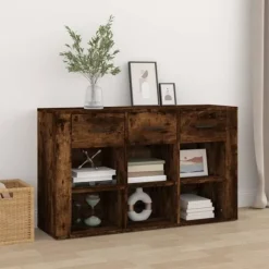vidaXL Sideboards>Sidobord rökfärgad ek 100x30x59,5 cm konstruerat trä