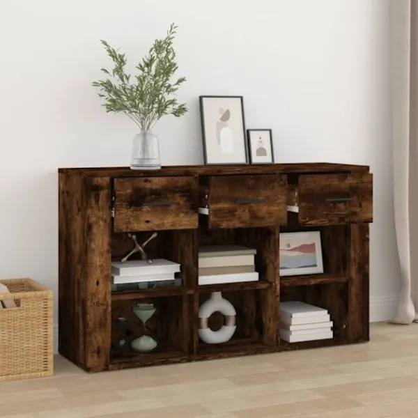 vidaXL Sideboards>Sidobord rökfärgad ek 100x30x59,5 cm konstruerat trä