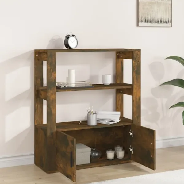 vidaXL Sideboards>Sidobord rökfärgad ek 80x30x90 cm konstruerat trä