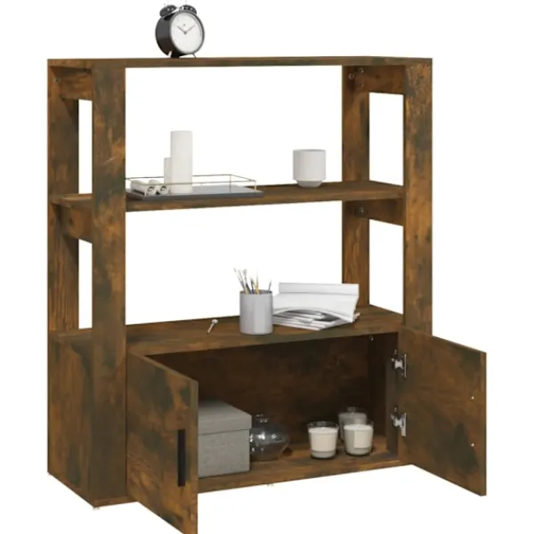 vidaXL Sideboards>Sidobord rökfärgad ek 80x30x90 cm konstruerat trä