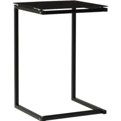 vidaXL Småbord>Sidobord 40x40x60 cm härdat glas