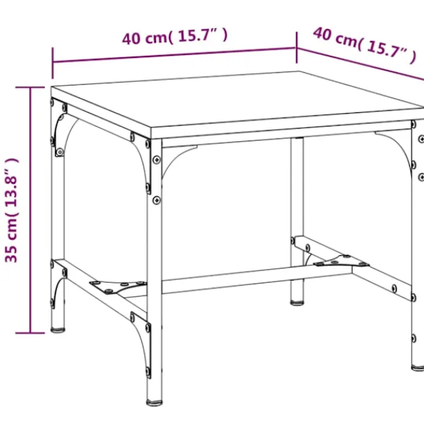 vidaXL Småbord>Sidobord 40x40x35 cm konstruerat trä