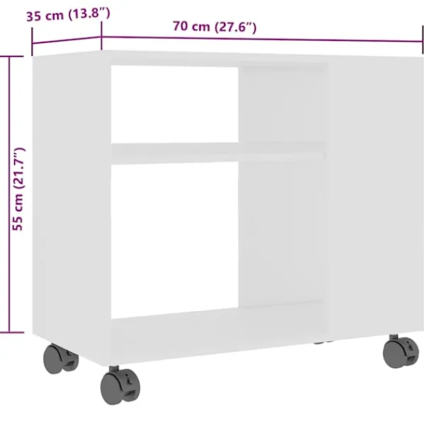vidaXL Småbord>Sidobord 70x35x55 cm konstruerat trä