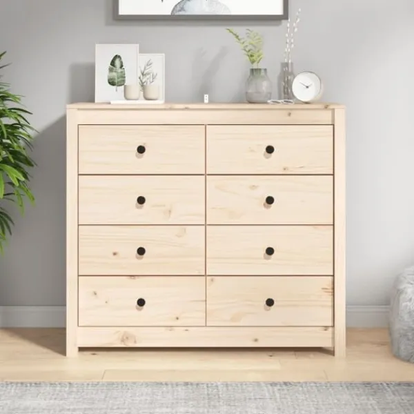 vidaXL Byråer>Sidoskåp 100x40x90 cm massiv furu