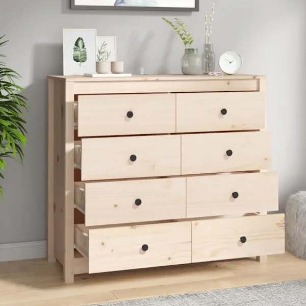 vidaXL Byråer>Sidoskåp 100x40x90 cm massiv furu