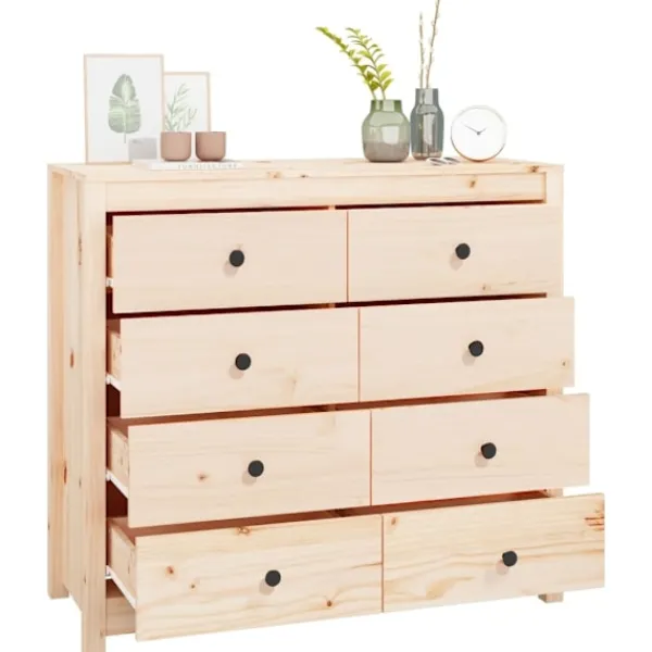 vidaXL Byråer>Sidoskåp 100x40x90 cm massiv furu