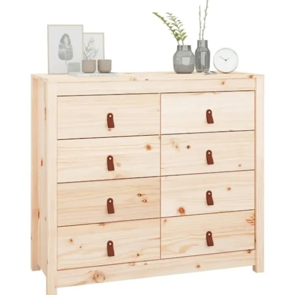vidaXL Byråer>Sidoskåp 100x40x90 cm massiv furu