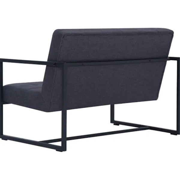 vidaXL Soffor>2-sitssoffa med armstöd mörk stål och tyg
