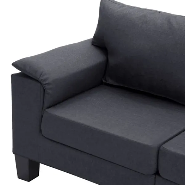 vidaXL Soffor>3-sitssoffa mörk tyg