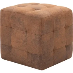 vidaXL Sittpuffar>Sittpuff 2 st 30x30x30 cm konstmocka